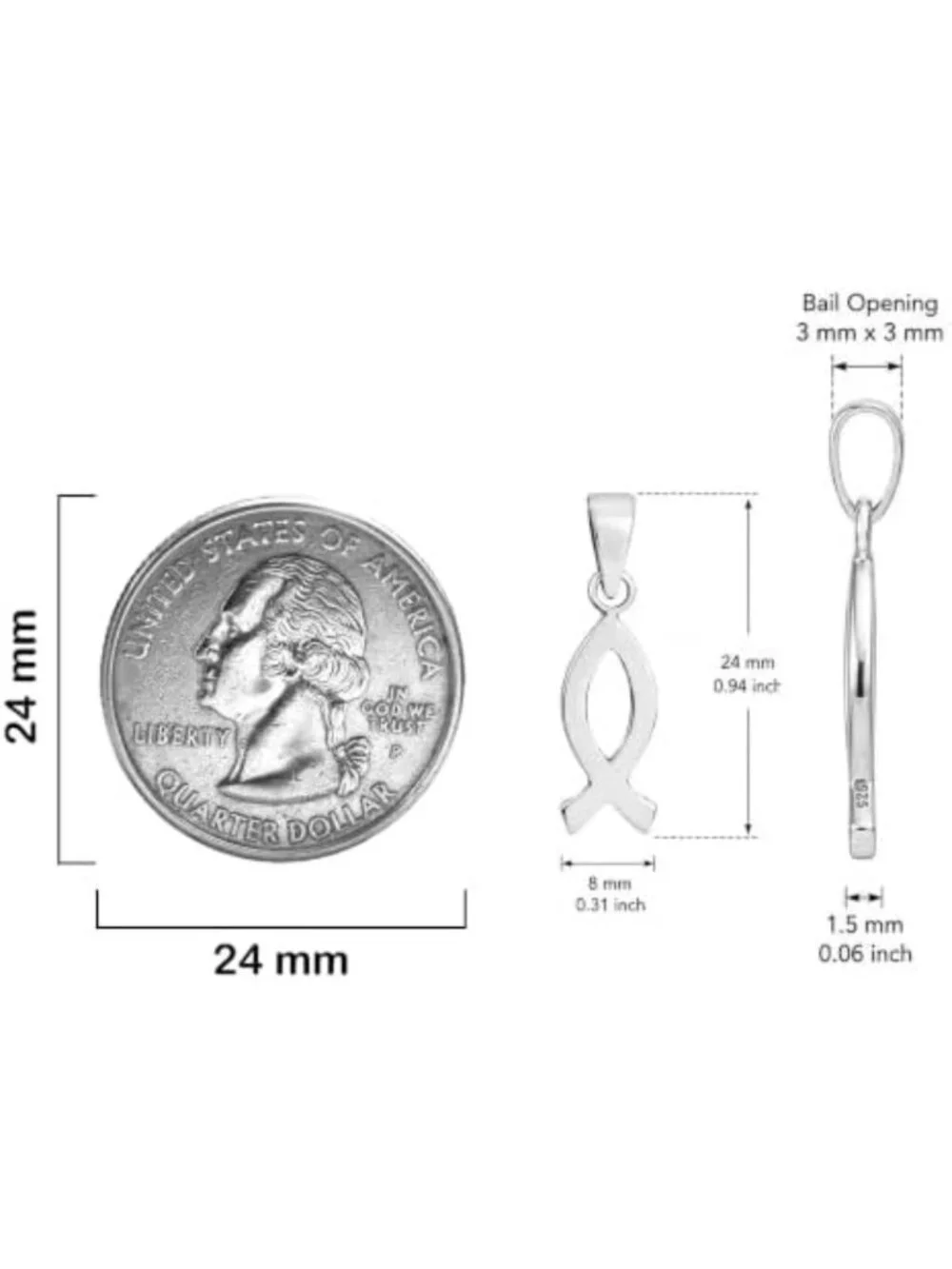 Faith-Inspired Ichthys Jesus Fish Pendant | .925 Sterling Silver Necklace for